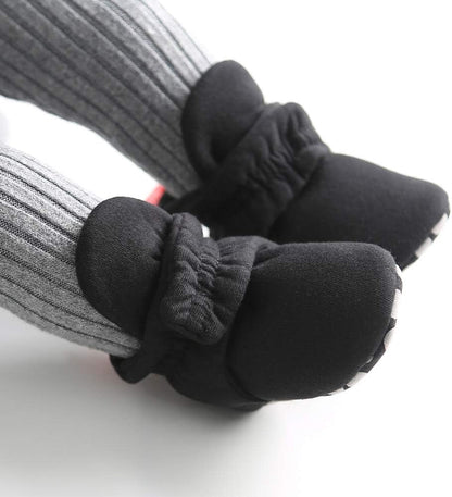 Baby Booties Newborn Boys Girls Fleece Boots Non Slip Grippers Stay on Slipper Socks Infant First Walker Winter Warm Crib Shoes