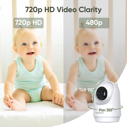 Megaview 7" 720P Baby Monitor with Video Camera and Audio No Wi-Fi 6000Mah Battery VOX Mode Auto Night Vision