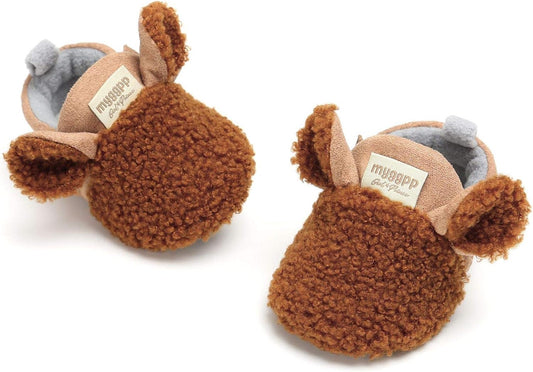 Baby Boy Girl Fleece Booties Newborn Cozy Winter Warm Socks Toddler Non-Slip Soft Sole Crib Shoes…