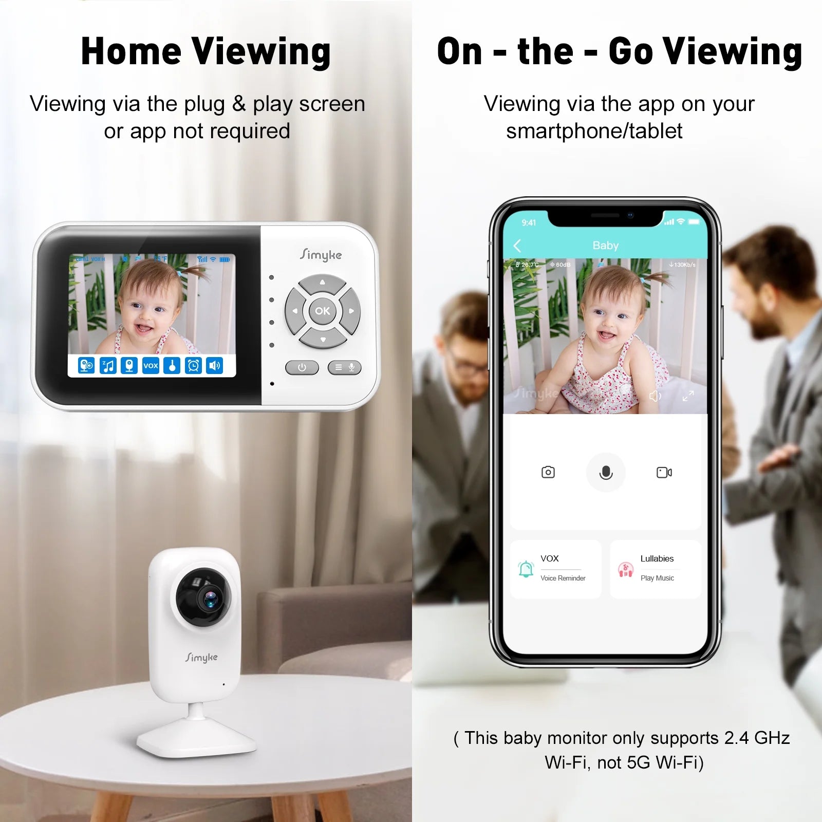 Upgrade Video Baby Monitor with 2 Cameras and Audio 2.8" LCD Screen, Night Vision, APP, 2 Way Talk, 1200Ft Long Range, Feeding Clock, Temperature Detection, Portable Wireless Baby Cam Home Use